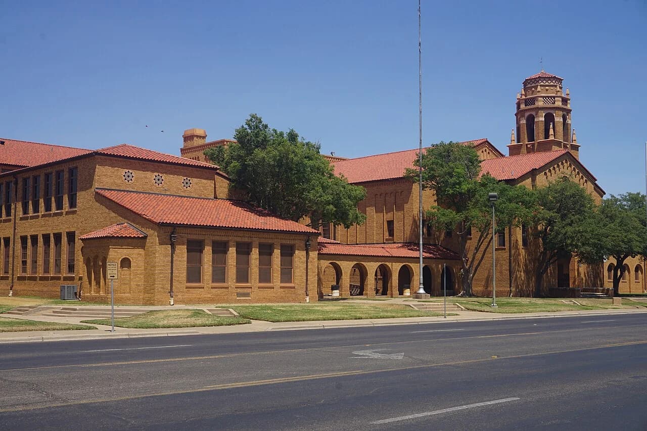 Historic exterior of Lubbock High School